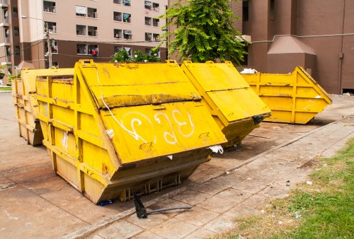 Construction site with waste removal services in Kings Cross