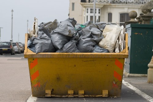Office area with a skip for waste disposal